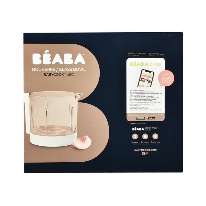 BEABA Bol en verre Babycook Neo, Blanc