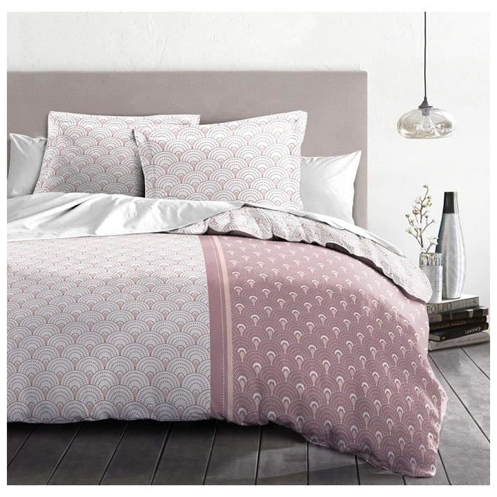 LE RAINBOW Parure de couette 100% coton - Rose - 240x260 cm