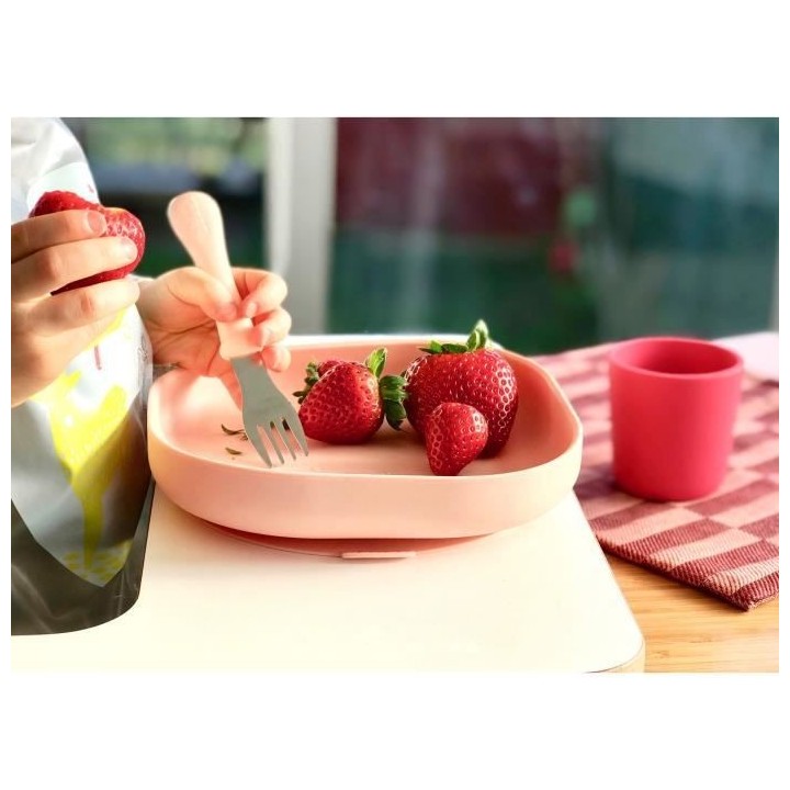 Coffret repas Silicone Bébé - BEABA - Avec Ventouse - Anti-dérapant