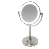 Miroir a double face HoMedics Beauty Spa avec DEL gradable - éclairage application maquillage + coiffage, grossissement normal