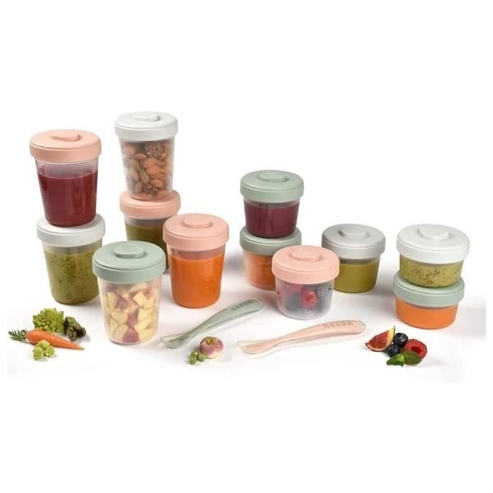 Pack 1er repas BEABA - Portions clip de conservation - Eucalyptus - 12