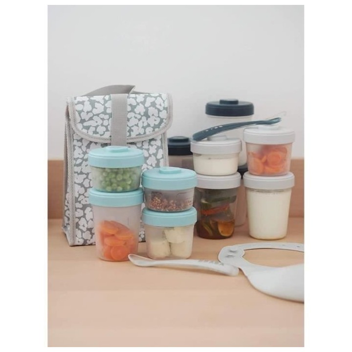 Pack 1er repas BEABA - Portions clip de conservation - Eucalyptus - 12