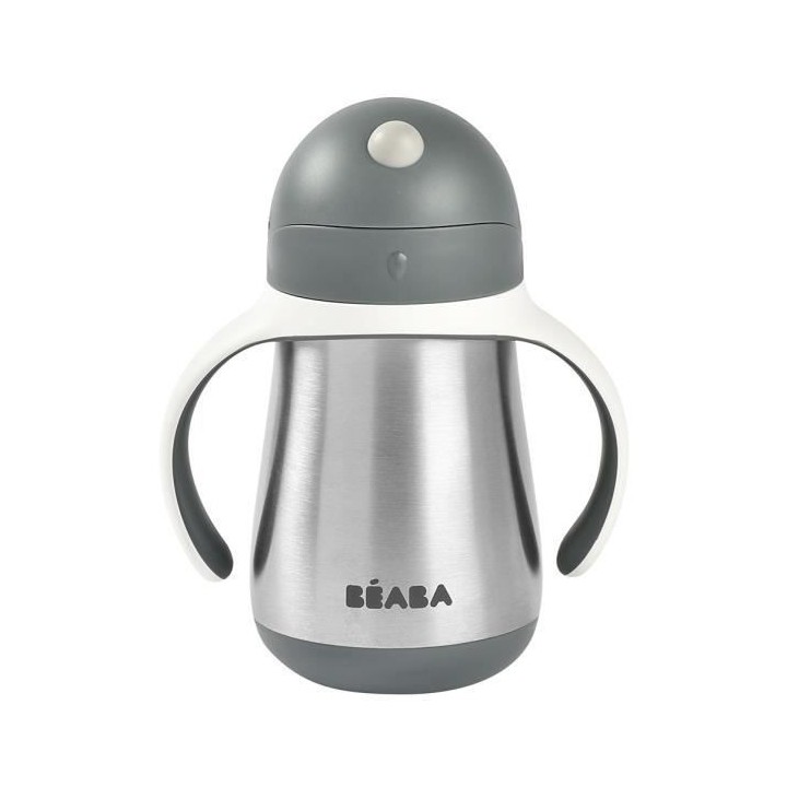 BEABA, Biberon/Tasse d'apprentissage/Gourde Bébé 2 en 1, Tasse Paill
