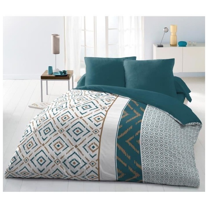 Parure de couette Microfibre ETHNO 220x240cm et 2 taies d'oreillers 63