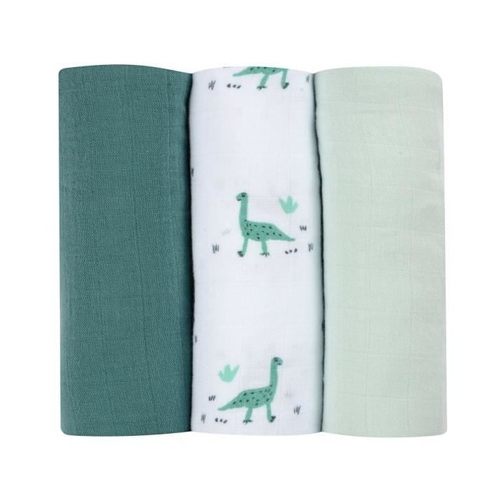 Lot de 3 Langes en Coton Jurassique - Béaba