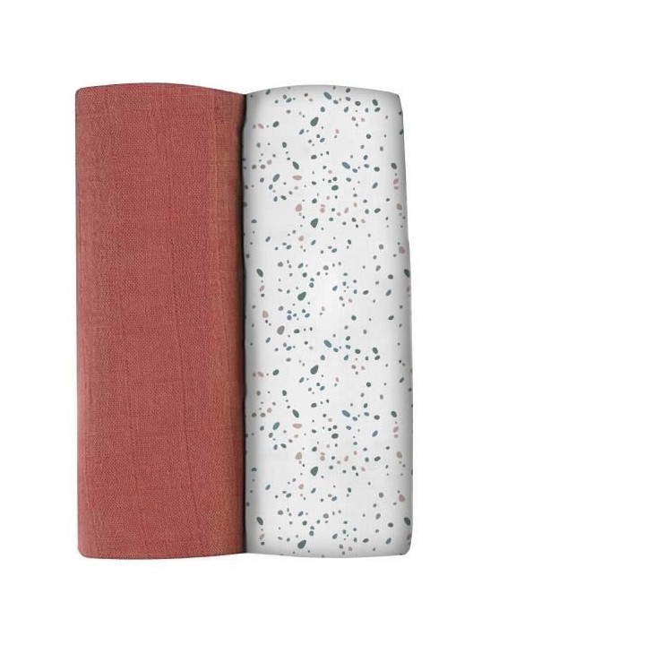 BEABA, Boîte 2 LANGES 120cm - Brique / Terrazzo