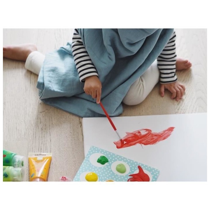 BEABA Lot de 2 langes bébé en mousseline de coton biologique, multi-