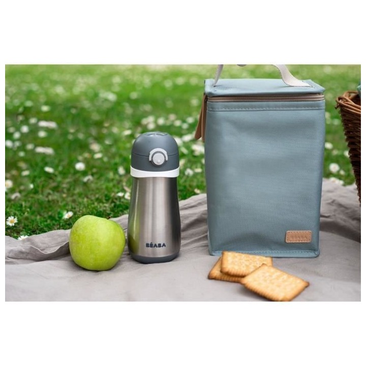 BEABA, Pochette repas bébé, isotherme, vert sauge