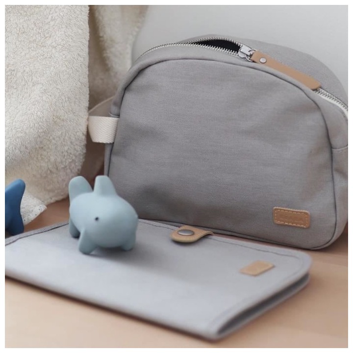 BEABA, Trousse de toilette bébé canvas gris perle