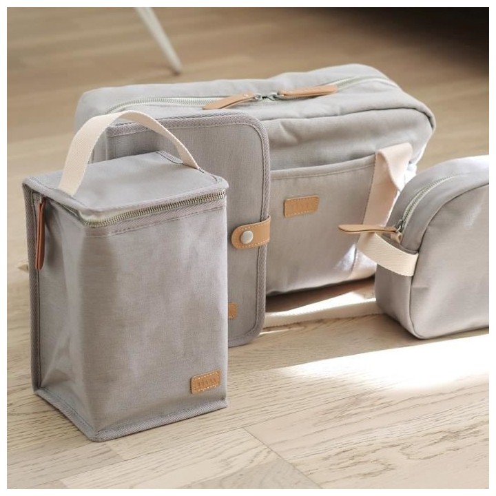 BEABA, Pochette repas bébé, isotherme, gris perle
