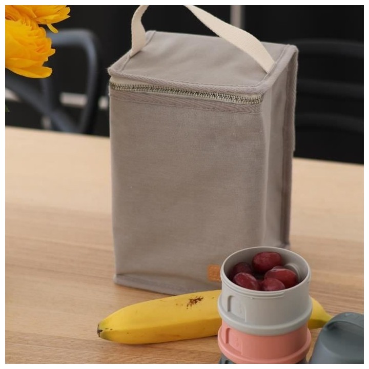 BEABA, Pochette repas bébé, isotherme, gris perle