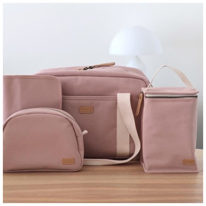 BEABA, Pochette repas bébé, isotherme, rose poudré