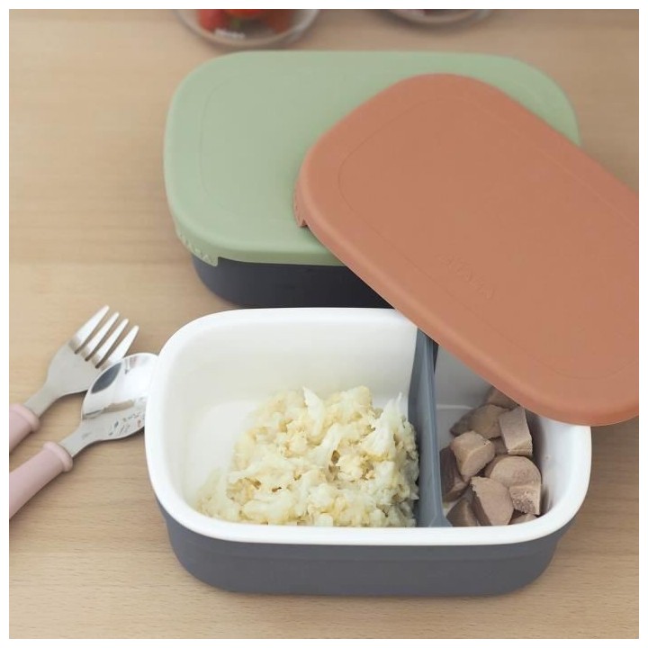 BEABA, Boîte repas bébé céramique, mineral / terracotta
