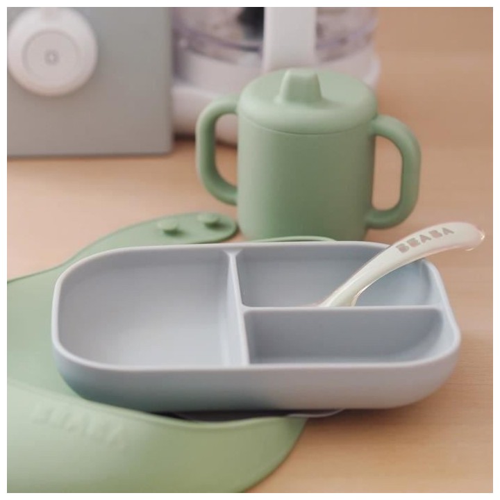 BEABA, Coffret les essentiels repas de bébé, silicone