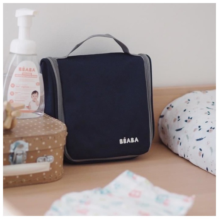 BEABA, Trousse de toilette nomade, 9 accessoires, night blue
