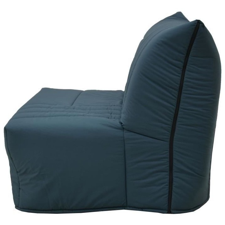 Banquette BZ 2 places BECCI - Tissu bleu de prusse - Matelas Bultex -