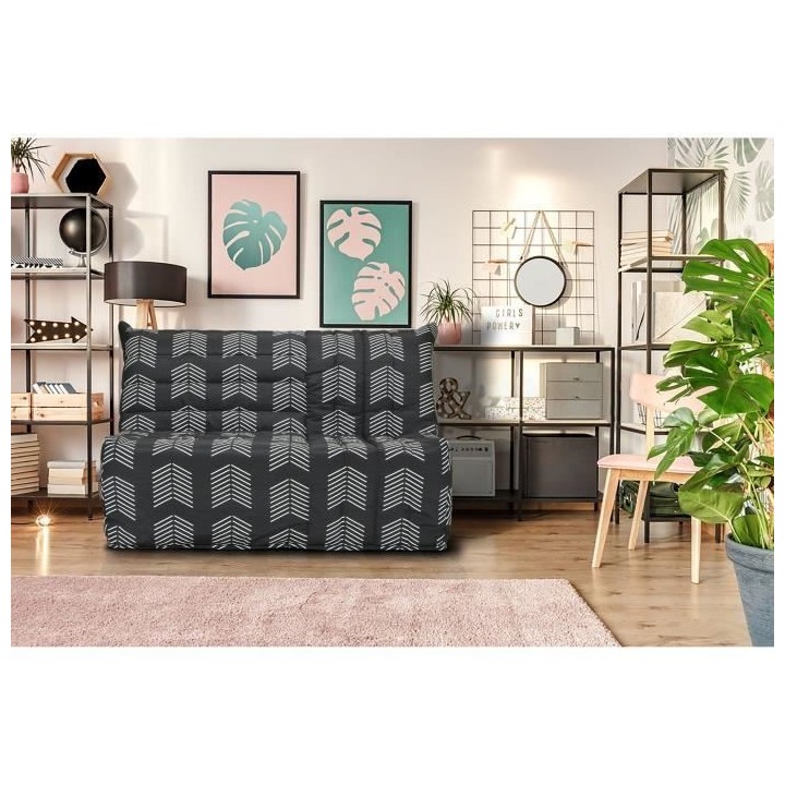 Banquette BZ COMFORT BULTEX - Tissu chevrons - Couchage 138 x 188 x 12