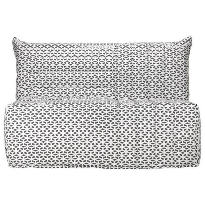 COMFORT BULTEX Banquette BZ 3 places - Tissu noir et blanc - Made in F
