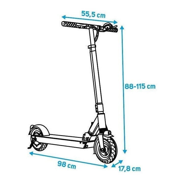 Trottinette électrique - BEEPER - SPEED - 350W 6Ah - 8 - Noir/Bleu