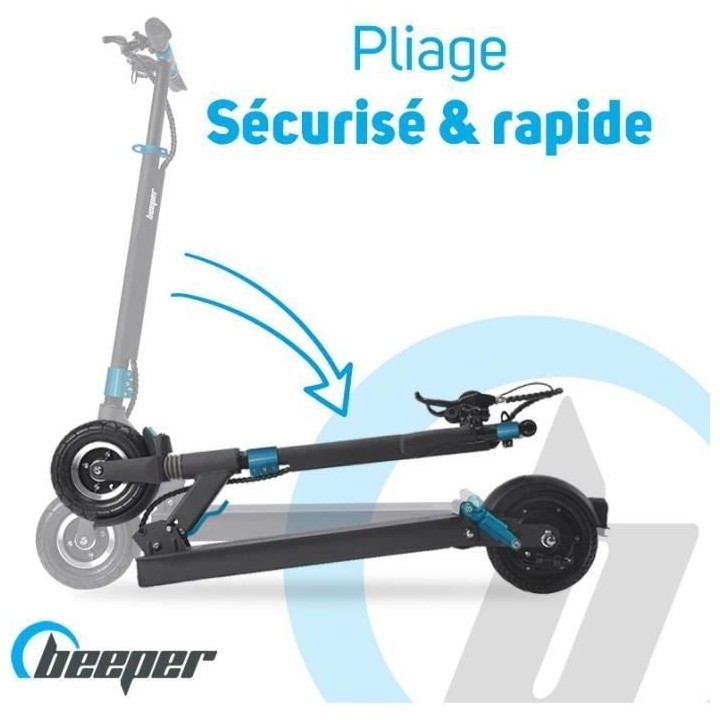 Trottinette electrique SPEED FX8-G2-10 - BEEPER - Roues 8 - 350W - Noi