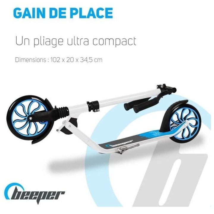 Trottinette mécanique - Beeper City Scoot - Adulte/Ados - Roues 8'' -