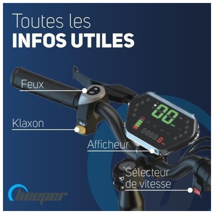 Trottinette électrique tout-terrain - BEEPER - Cross - 500W - 10- 48V