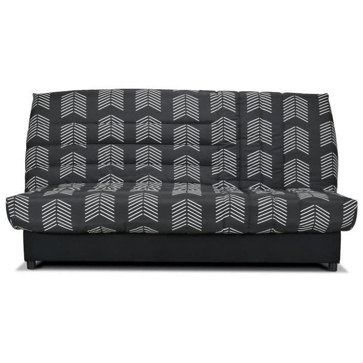 Banquette Clic-clac Beija - Tissu chevrons A111 - Couchage 128 x 188 x