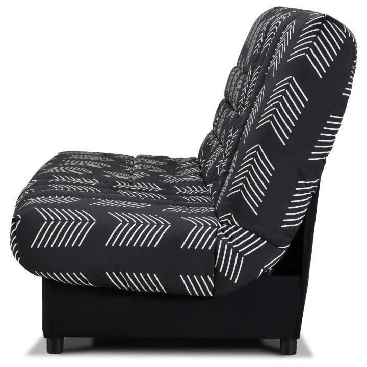 Banquette Clic-clac Beija - Tissu chevrons A111 - Couchage 128 x 188 x