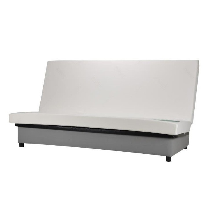 COMFORT BULTEX Banquette clic-clac 3 places - Tissu gris - Made in Fra