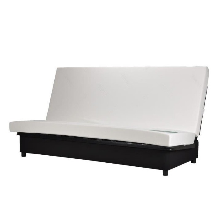 COMFORT BULTEX Banquette clic-clac 3 places -Tissu noir - Made in Fran