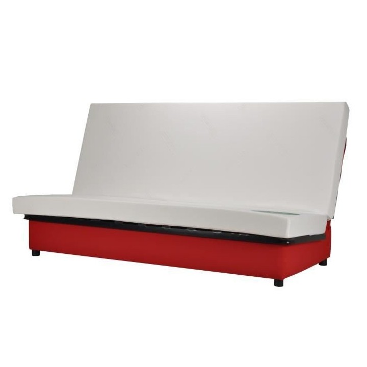 COMFORT BULTEX Banquette clic-clac 3 places - Tissu rougeL 192 x P 95