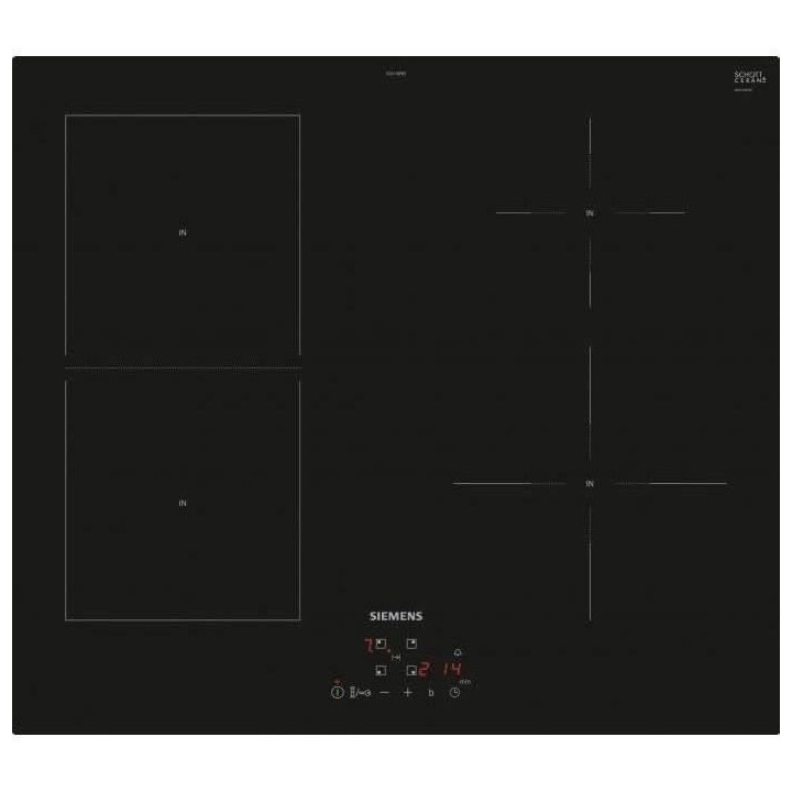 Plaque de cuisson a induction Siemens - 4 feux - 60 cm - EE611BPB5E IQ