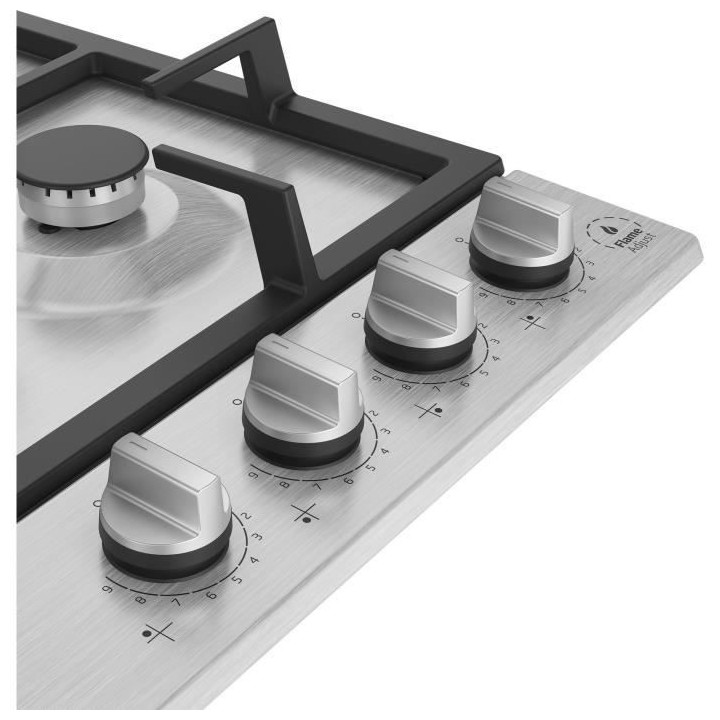 Plaque gaz BEKO - 3 feux + 1 wok - 58x51 cm - HIAW64325SX