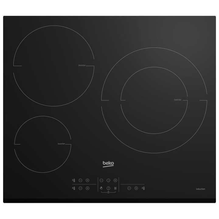 Plaque de cuisson induction BEKO - 3 feux - 58x51 cm - HII63200MTB