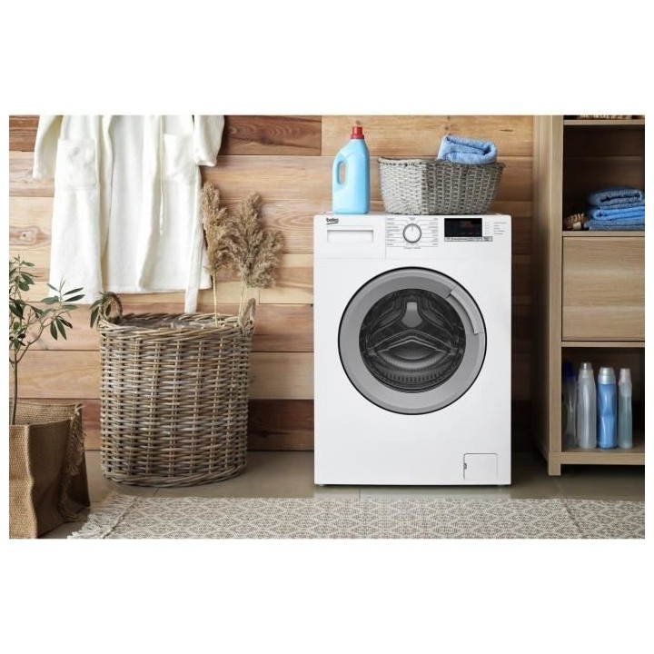 Lave-linge hublot BEKO WTV9712BS1W - 9 kg - Induction - L60cm - 1400 t