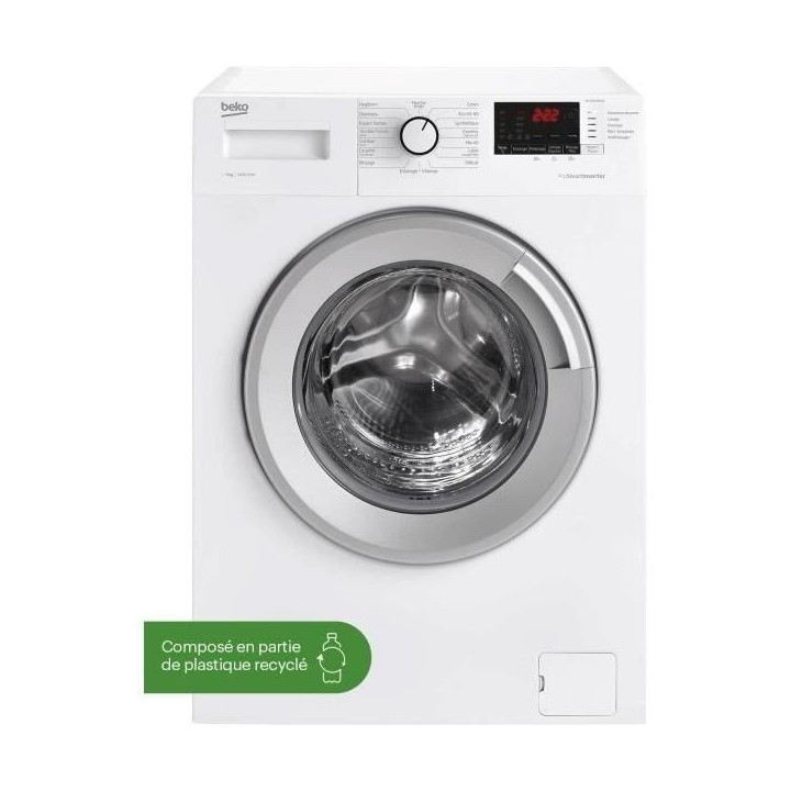Lave-linge hublot BEKO WTV9712BS1W - 9 kg - Induction - L60cm - 1400 t