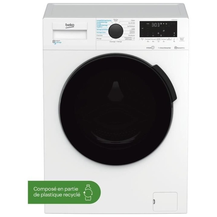 Lave-linge séchant BEKO HTE8614YBST - 8 / 5 kg - Induction - 1200 trs
