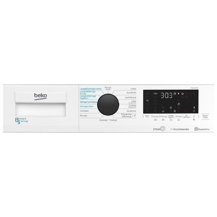 Lave-linge séchant BEKO HTE8614YBST - 8 / 5 kg - Induction - 1200 trs