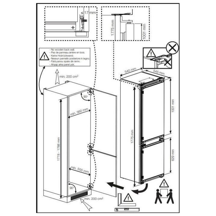 Réfrigérateur combiné intégrable BEKO BCHA275K4SN - 2 portes - 262