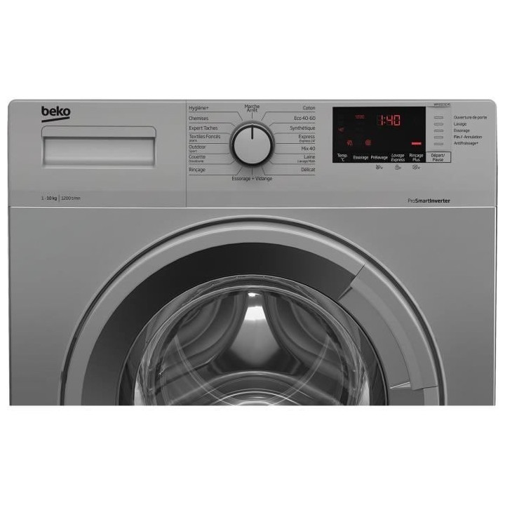Lave-linge hublot BEKO WM1015CHS - 10 kg - Induction - 1200 trs/min -