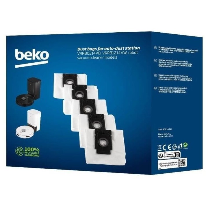 Lot de 5 sacs de rechange pour Aspirateur Robot BEKO