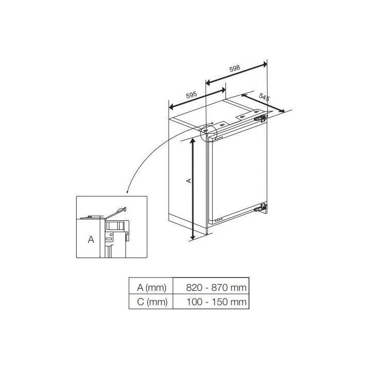Congélateur Intégrable armoire BEKO BU1204N - 3 tiroirs - Porte rév