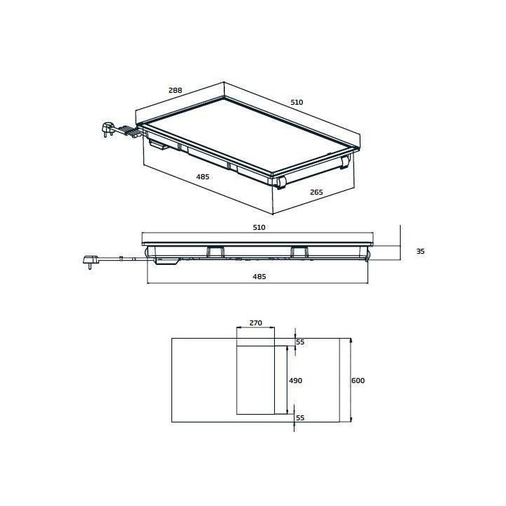 Table de cuisson BEKO HDMC32400TX - 2 foyers induction - Commandes tac