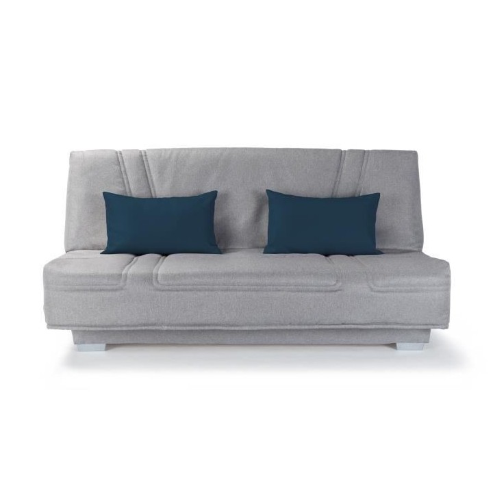 COMFORT BULTEX Banquette clic-clac - 3 places - Tissu gris + Coussins