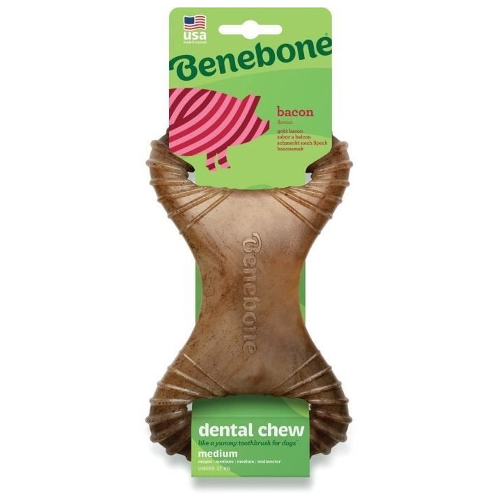 Benebone - Jouet a mâcher dentaire pour chien adulte, Taille M, saveu