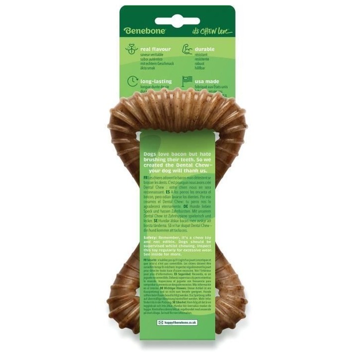 Benebone - Jouet a mâcher dentaire pour chien adulte, Taille M, saveu