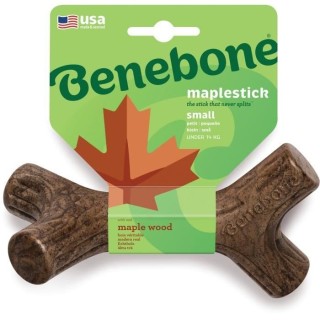 Benebone Jouet bâton a mâcher pour chien adulte, Taille S, saveur ba