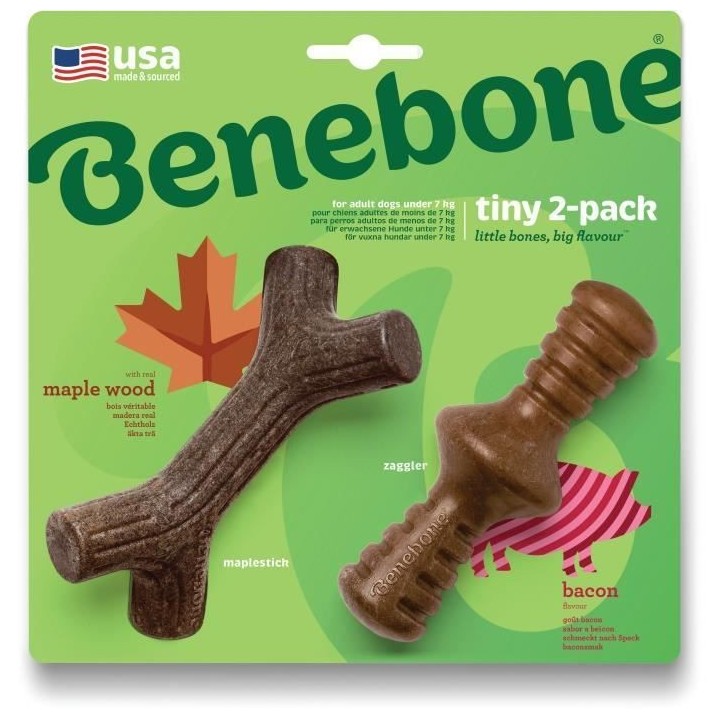 Benebone Lot de 2 jouets a mâcher pour petits chiens
