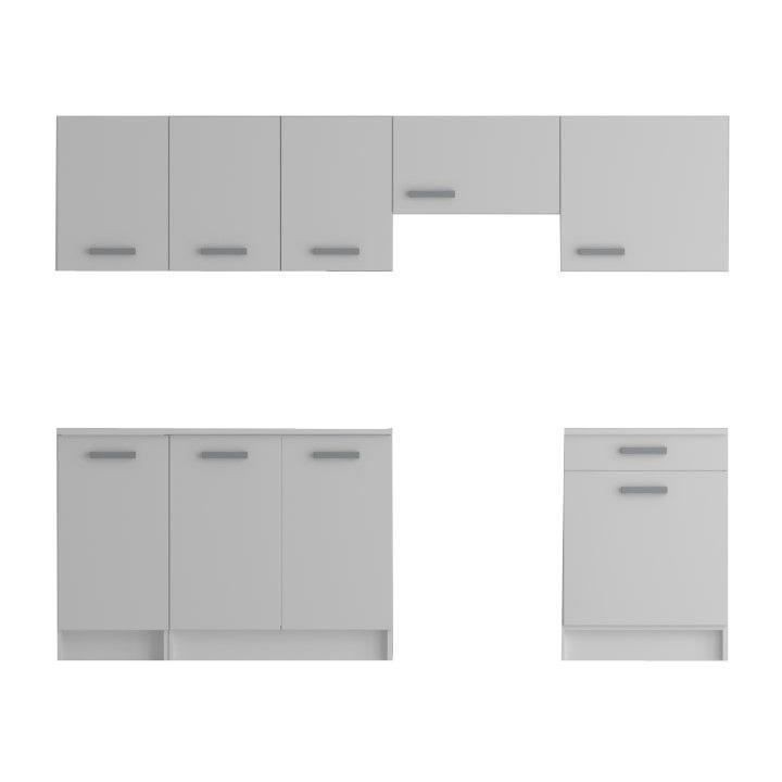 START Cuisine complete - Mélaminé blanc - Façade polymere blanc bri