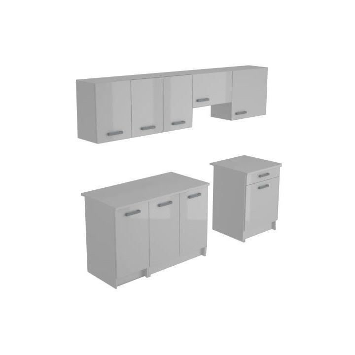 START Cuisine complete - Mélaminé blanc - Façade polymere blanc bri